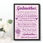Godmother Photo Frame Godparent Gift Godmother Asking Present