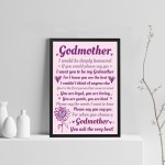Godmother Photo Frame Godparent Gift Godmother Asking Present