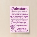 Godmother Print Godparent Gift Godmother Asking Present