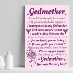 Godmother Print Godparent Gift Godmother Asking Present