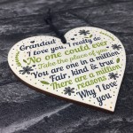 Cute Fathers Day Gift For Grandad Wooden Heart Grandad Gifts