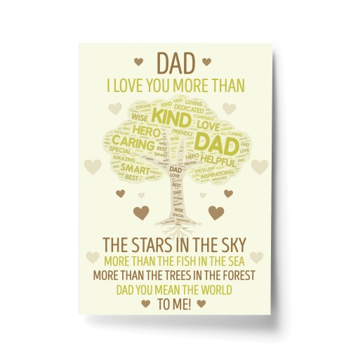 Dad Gift From Daughter Son Dad Birthday Christmas Gift Dad Print