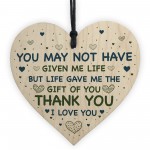 Fathers Day Gift For Step Dad Card From Daughter Son Wood Heart