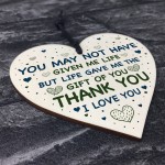 Fathers Day Gift For Step Dad Card From Daughter Son Wood Heart