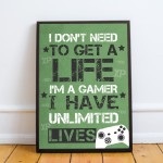 Games Room Decor Gaming Print Framed Gamer Gift For Boys