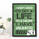 Games Room Decor Gaming Print Framed Gamer Gift For Boys