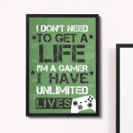 Games Room Decor Gaming Print Framed Gamer Gift For Boys