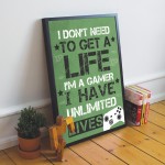 Games Room Decor Gaming Print Framed Gamer Gift For Boys