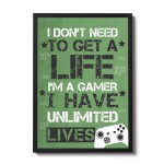 Games Room Decor Gaming Print Framed Gamer Gift For Boys