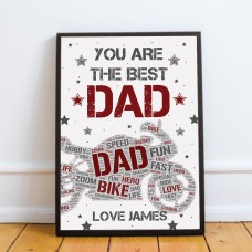 PERSONALISED Motorbike Biker Bike Print Fathers Day Gift for Dad