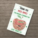 Personalised Teacher Gift Thank You Leaving School Nursery Print