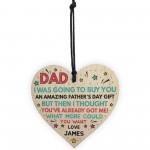 Superhero DAD Fathers Day Gifts Personalised Wooden Heart Gift