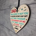 Superhero DAD Fathers Day Gifts Personalised Wooden Heart Gift