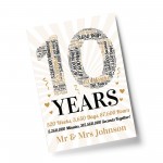 Personalised 10th Wedding Anniversary Word Art Gift For Husband