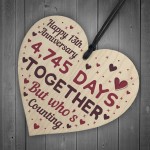 Handmade Wood Heart Gift To Celebrate 13th Wedding Anniversary