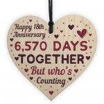 Handmade Wood Heart Gift To Celebrate 18th Wedding Anniversary 