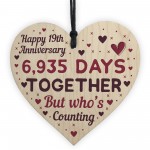 Handmade Wood Heart Gift To Celebrate 19th Wedding Anniversary