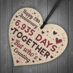 Handmade Wood Heart Gift To Celebrate 19th Wedding Anniversary