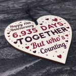 Handmade Wood Heart Gift To Celebrate 19th Wedding Anniversary