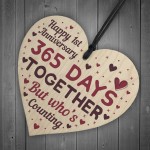 Handmade Heart Plaque Gift Celebrate 1st Wedding Anniversary