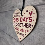 Handmade Heart Plaque Gift Celebrate 1st Wedding Anniversary