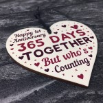 Handmade Heart Plaque Gift Celebrate 1st Wedding Anniversary