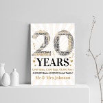 Personalised 20th Wedding Anniversary Word Art Gift For Husband 