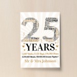 Personalised 25th Wedding Anniversary Word Art Gift For Husband 