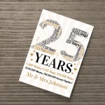 Personalised 25th Wedding Anniversary Word Art Gift For Husband 