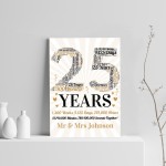 Personalised 25th Wedding Anniversary Word Art Gift For Husband 