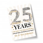 Personalised 25th Wedding Anniversary Word Art Gift For Husband 