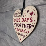 Handmade Wood Heart Gift To Celebrate 25th Wedding Anniversary