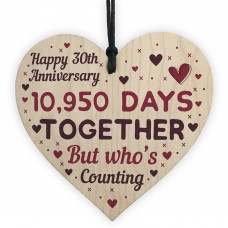 Handmade Wood Heart Sign Gift To Celebrate 30th Anniversary