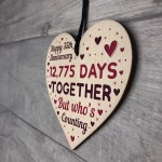 Handmade Wood Heart Gift To Celebrate 35th Anniversary Gifts