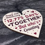 Handmade Wood Heart Gift To Celebrate 35th Anniversary Gifts