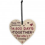 Handmade Wood Heart Gift To Celebrate 40th Wedding Anniversary 
