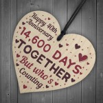 Handmade Wood Heart Gift To Celebrate 40th Wedding Anniversary 