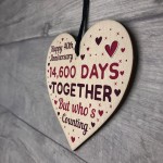 Handmade Wood Heart Gift To Celebrate 40th Wedding Anniversary 