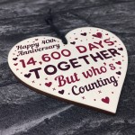 Handmade Wood Heart Gift To Celebrate 40th Wedding Anniversary 