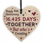 Handmade Wood Heart Gift To Celebrate 45th Wedding Anniversary 