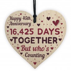 Handmade Wood Heart Gift To Celebrate 45th Wedding Anniversary 