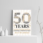 Personalised 50th Word Art 50th Wedding Anniversary Gift