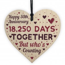 Handmade Wood Heart Gift To Celebrate 50th Wedding Anniversary