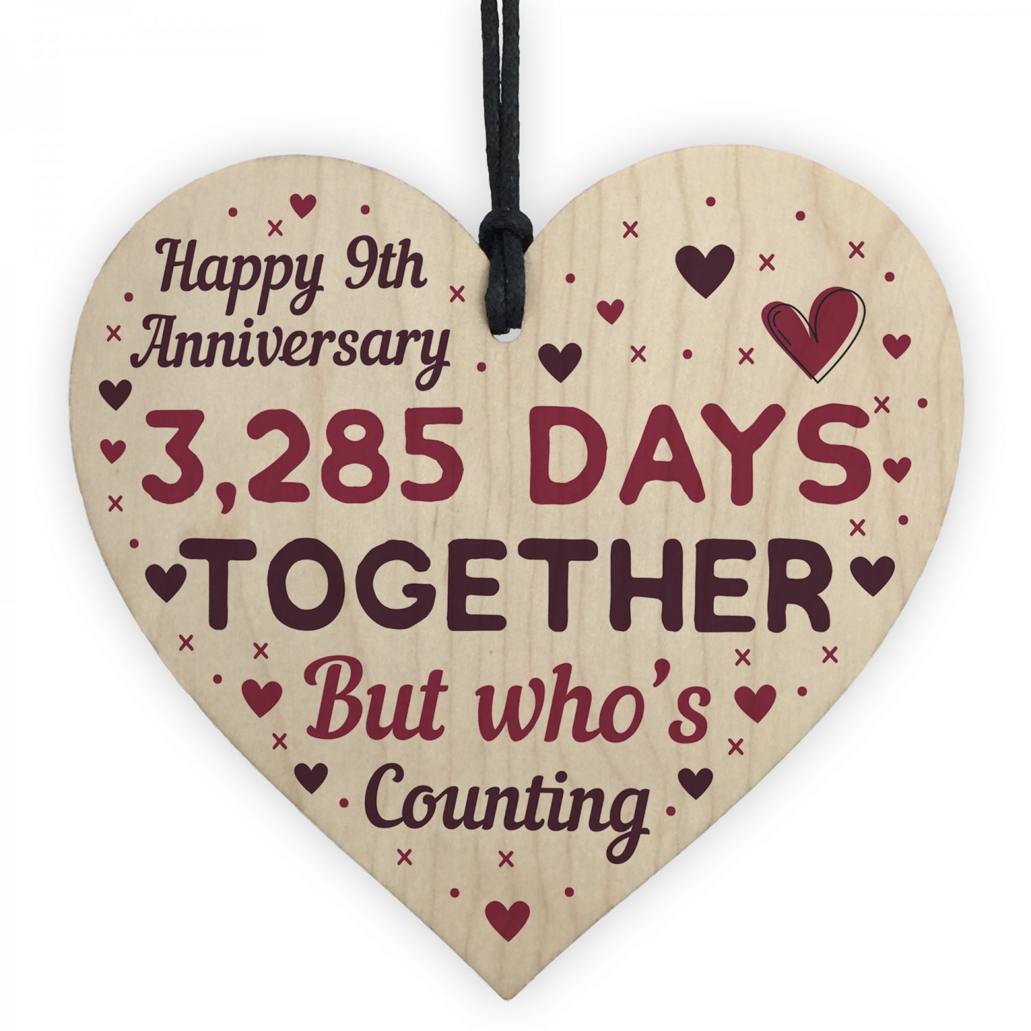 Handmade Wood Heart Gift  To Celebrate 9th  Wedding  Anniversary 