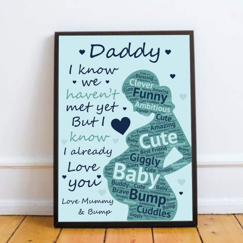 Daddy To Be Gifts Baby Shower Dad Friend Gift Print Fathers Day 