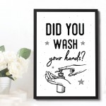 Wash Your Hands Bathroom Print Framed Bathroom Decor Sign