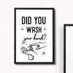 Wash Your Hands Bathroom Print Framed Bathroom Decor Sign