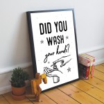 Wash Your Hands Bathroom Print Framed Bathroom Decor Sign