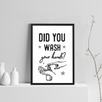 Wash Your Hands Bathroom Print Framed Bathroom Decor Sign