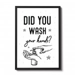 Wash Your Hands Bathroom Print Framed Bathroom Decor Sign